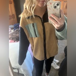 ColorBlock Teddy Jacket